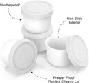 BALCI - 8oz Mini Ice Cream Containers with Silicone Lids (Set of 4) - Freezer Food Storage Containers, Reusable, LeakProof, For Homemade IceCream Containers - White with Sprinkles by TinyTreasures Baby Boutique