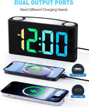 PPLEE RGB Digital Clock-Alarm Clocks for Bedrooms,Large Bold Number 7 Dimmers,Battery Backup Loud Alarm Clock,8 Modes Night Light,Dual Charger USB&Type-C,Bedside Desk Clock for Kid Adult Heavy Sleeper by TinyTreasures Baby Boutique