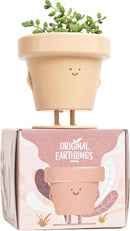 Original Earthlings Standing Pot - 3.5 Inch Cute Plant Pot - Plastic Funny Planter with Drainage - Unique Cactus Plant Lover Gift - Small Succulent Face Flower Pot - Cute Plant Gifts for Plant Lovers by GreenHaven Gardens