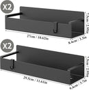 4 Pack Magnetic Spice Rack Organizer for Refrigerator and Oven, Black Fridge Organizers and Storage for Kitchen by CozyNest Decor