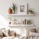 LaVie Home Floating Shelves, 24 Inch Wall Shelf Set of 2, Hanging Shelf with Invisible Brackets, Wall Decor for Bathroom, Bedroom, Living Room, Kitchen Storage, Modern White by CozyNest Decor