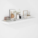 Fun Memories Floating Shelves - 12 Inch Rustic Wooden Wall Shelves - Extra Deeper & Thicker Wall Mounted Storage Shelf for Living Room, Kitchen, Farmhouse - 48" W x 12" D x 1.8" H - White by CozyNest Decor