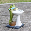 Tfro & Cile Frog Garden Statue Decor Miniature Animal Figurine Outdoor Fairy Brushing Teeth Sculpture for Bathroom - 3.3 Inch Height by GreenHaven Gardens