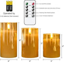 Glass Flameless Candles with Remote Timer,LED Candles Flickering Battery Operated with 3D Wick,Candle Holders Table Centerpiece Decoration for Home Wedding Birthday Festival(Gold) by GreenHaven Gardens