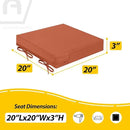 AAAAAcessories Outdoor Seat Cushions for Chairs, Waterproof, Fade-Resistant Patio Furniture Replacement Cushions, 20" x 20" x 3", Set of 2, Rust by GreenHaven Gardens