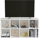 8-Cube Storage Shelf Bookcase - Wooden 4-Tier Floor Standing Open Bookshelf, Modern TV Stand up to 55 Inchs for Home and Office, Warm White by CozyNest Decor