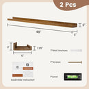 Picture Ledge Wall Shelves 48 inch Width Set of 2, Solid Pine Wood Rustic Floating Ledge Shelves for Wall for Kids' Room Bedroom Kitchen Bathroom Living Room Nursery Display Wall Decor, Walnut by TinyTreasures Baby Boutique