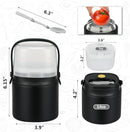 2 - in - 1 Soup Thermo for Hot Food 14oz with Snack Box Container Leak Proof Insulated Lunch Container Kids and Adults Stainless Steel Double Wall Vacuum Wide-mouth Thermal with Spoon and Handle by TinyTreasures Baby Boutique