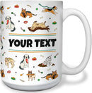 Personalized Mug for Kids - Dogs - Custom Name/Text, Ceramic Hot Chocolate/Cocoa/Coffee Cup for Boys/Girls, Birthday/Christmas/Holiday Gift - 15 oz, White Handle by TinyTreasures Baby Boutique