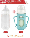 Silicone Sleeves with Handles for Pigeon Glass Bottle, 3 Pack Anti Breakage Baby Bottle Holder, 8.1oz by TinyTreasures Baby Boutique