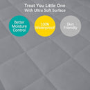 Crib Mattress Protector Waterproof Crib Sheets Fitted 2 Pack Gray Quilted Toddler Mattress Pad Cover 52" x 28" Machine Washable by TinyTreasures Baby Boutique