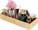Bathroom Vanity Tray Organizer Bamboo, Small Wood Tray for Bathroom Counter Kicthen Drawer, Rectangular Toilet Paper Storage Basket Box, Guest Sink Tray Decor, Bathroom Accessories 15" x 6" x 2.5" by CozyNest Decor