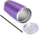 VEGOND 20oz Tumbler with Lid and Straw Stainless Steel Tumbler Cup Bulk Vacuum Insulated Double Wall Travel Coffee Mug Powder Coated Coffee Cup(Purple 6 Pack) by TinyTreasures Baby Boutique