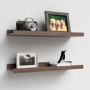 Floating Shelves Wall Mounted Set of 2, Farmhouse Wall Shelves for Storage with Lip, Display Picture Ledge Shelf for Wall Decor Bedroom Living Room Bathroom Kitchen - Walnut by TinyTreasures Baby Boutique