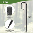 16" Ground Rebar Stakes Heavy Duty J Hook Ground Anchors, 5/16 inch Curved Steel Tent Stakes Anti Rust Steel Ground Stakes for Chain Link Wire Fencing, Pack of 40, Black by CozyNest Decor