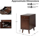 HULALA HOME End Table with Drawer Set of 2, Modern End Table with USB Ports and Outlets, Wooden Side Table with Storage-Walnut by CozyNest Decor