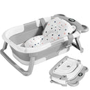 TPN Collapsible Baby Bathtub, Baby Bath Tub with Soft Cushion & Real-Time Thermometer, Baby Bathtub Infant to Toddler Tub (0-36 Months), Portable Newborn Travel Bath tub by TinyTreasures Baby Boutique