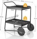 Outdoor Grill Cart Table with Extra-Large Wheel, 24" x 16" Removable Tray & Ergonomic Handle, Indoor and Outdoor Pizza Oven Table for Garden Patio BBQ Kitchen Food Prep Cart for Party by CozyNest Decor