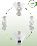 iStatue Solar Praying Cherub Angel Light with Fibre Optic Wings - 7.1'' Sympathy Remembrance Memorial Gift for Grave Ornaments Garden Decor (Kneeling Angel) by GreenHaven Gardens