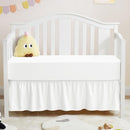 Horbaunal 2 Pack Crib Skirt & Crib Bed Sheet Set, White Crib Bed Skirt 28" x 52" with 14" Drop Dust Ruffle, Soft Microfiber Toddler Bedskirt Nursery Bedding Skirt for Baby Girls and Boys by TinyTreasures Baby Boutique