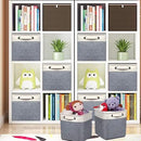 Kntiwiwo Foldable Storage Bin Collapsible Basket 12" x 10" x 9.5" Cube Storage Organizer Bins with Dual Carry Handles for Home Closet Shelves Drawers Organizer, Set of 3, Grey by CozyNest Decor