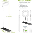 Grow Lights for Indoor Plants, Full Spectrum Halo Growing lamp with Detachable Base, Height Adjustable, 3 Colors, 10 Dimming, Automatic Timer, Plant Light for Succulents Small Plants by GreenHaven Gardens