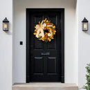 CYANBLOOM Fall Wreaths for Front Door: Rustic 20-22 Inch Bow Wreath with Golden Eucalyptus, White Pumpkins & Wheat - Lovely Warm Vibes Outdoor Indoor Farmhouse Decor for Halloween Thanksgiving Autumn by CozyNest Decor