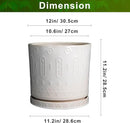 Ceramic Pots for Plants 12 Inch - Large Ceramic Planters for Indoor Plants Outdoor Modern Flower Pot with Drainage Holes and Saucer for Office Garden Patio White by GreenHaven Gardens