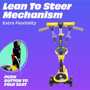 SKIDEE Kick Scooters for Kids Ages 3-5, Adjustable Height Foldable Scooter with Removable Seat, 3 LED Light Wheels, Rear Brake, Wide Standing Board, Suitable Up to 12 Year Old Boys/Girls by TinyTreasures Baby Boutique