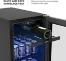Zephyr Brisas 15 Inch Slim Beverage Fridge Single Zone Under Counter - Narrow Mini Wine & Drink Cooler Small Cabinet Wine Refrigerator Home Bar Freestanding with Glass Door - 4 Bottles, 64 Cans by CozyNest Decor