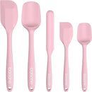 Barsone 5-Piece Silicone Spatula Set（ Heat Resistant 446°F Food Grade BPA Free, Nonstick Cookware Safe Dishwasher Safe Kitchen Tools for Baking, Cooking, Stirring, Pink） by CozyNest Decor