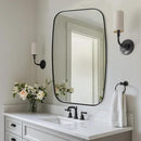 ANDY STAR Black Oval Mirrors for Bathroom, Large 24x36’’ Matte Black Metal Framed Oblong Wall Mirror, Modern Black Vanity Mirror in Stainless Steel Frame Wall Mount Horizontal or Vertical by CozyNest Decor
