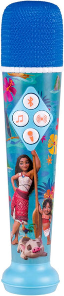 eKids Moana 2 Karaoke Microphone for Kids, Bluetooth Microphone Includes Built-in Music and Light Show, Designed for Fans of Moana Toys by TinyTreasures Baby Boutique