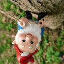 Climbing Gnomes Tree Faces Decor Outdoor for Yard, Adorable Gnome Elf Out Hugger Fairy Door Statue for Tree, Funny Garden Gnome Peeker Sculpture Yard Patio Art by CozyNest Decor