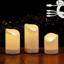 2 in 1 Rechargeable Candles, USB Solar Candles Outdoor Waterproof, Long Lasting Battery Operated Led Electric Flickering Flameless, for Outdoor Lanterns, Wedding, Christmas, Table Decorations by GreenHaven Gardens