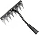 Gardenia Iron Weeding Rake, Iron Rake 2.0 for Gardening and Weeding, Detachable Double-Edged Blade Design Carbon Steel Heavy-Duty Weed Rakes,Hand Weed Puller Tools for Lawn Yard Garden Farm (8 teeths) by GreenHaven Gardens