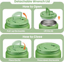 Soup Thermo for Hot Food Kids 13.5oz Lunch Containers with Buckle Lid Wide Mouth Hot Food Jar Vacuum Insulated Stainless Steel Bento Box Leakproof with Spoon(Green) by TinyTreasures Baby Boutique