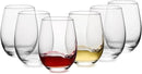 Stemless Wine Glasses Set of 6, 18 Ounces Red & White Wine Glasses for Party, Lead-free, Ideal Wine Accessories Gift (Clear) by CozyNest Decor