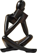 Bookshelf Decor Thinker Statue - Abstract Style Thinker Sculptures Modern Aesthetic Figurine Decoration Statues for Home Decor-Right Thinking-Black by CozyNest Decor