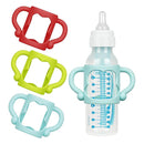 Silicone Baby Bottle Handles, 3PCS Bottle Handles for Dr Brown Narrow Bottles, Easy Grip Handles to Hold Baby Bottle, Easy Carry Handle Lightweight Bottle Handle (Red/Green/Blue) by TinyTreasures Baby Boutique