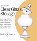 Stella Baic Hand-Blown Glass Apothecary Jar with Lid, Minimalist Style, Decorative Jar, Clear Glass Candy Jar, Height: 12.6", Diameter: 6.5 by CozyNest Decor