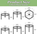 Small Metal Plant Stand indoor - 5 Pack Black Short Flower Pot Stand, Heavy Duty Anti-Rust Iron Shelf for Outdoor Home Patio Garden by GreenHaven Gardens