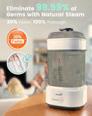 Bottle Sterilizer and Dryer, Compact Electric Steam Baby Bottle Sterilizer (Esterilizador de Biberones), Bottle Sanitizer for Baby Bottles, Pacifiers, Pump Parts Black by TinyTreasures Baby Boutique
