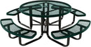 Coated Outdoor Furniture Heavy-Duty Portable Outdoor Kids Table with Umbrella Hole, Expanded Metal Kids Picnic Table, Commercial-Grade, Made in America (46 In, Round, Childrens, Dark Green) by GreenHaven Gardens