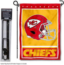 WinCraft Kansas City Chiefs Football Garden Flag and Pole Stand Holder by GreenHaven Gardens