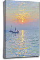 Coastal sailboat scenery poster art decor ocean nautical room decor beautiful sailboat seascape decor suitable for beach villa by CozyNest Decor
