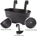 Metal Iron Flower Pots for Railing Fence Hanging Bucket Pots(5 Pcs) and Hanging Flower Pots Metal Iron Bucket Planter(10 Pcs) (Black) by GreenHaven Gardens