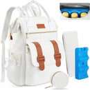 PIIOSER Diaper Bag Backpack with Ice Pack, Large Capacity & Waterproof Convertible Diaper Bag Tote for Moms Dads, Insulated Baby Tote Bag with Changing Pad, Stroller Straps & Pacifier Case, Cream by TinyTreasures Baby Boutique