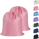 Polecasa Small Heavy Duty Laundry Bag with 130gsm Tear Resistant Fabric and Handles, Easy to Carry Durable Dirty Clothes Drawstring Bag, Perfect for College Dorm, Travel, 2 Pack 21”x24”,Pink by TinyTreasures Baby Boutique