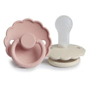 FRIGG Daisy SilkySoft Silicone Baby Pacifier | Made in Denmark | BPA-Free (Blush/Cream, 6-18 Months) by TinyTreasures Baby Boutique